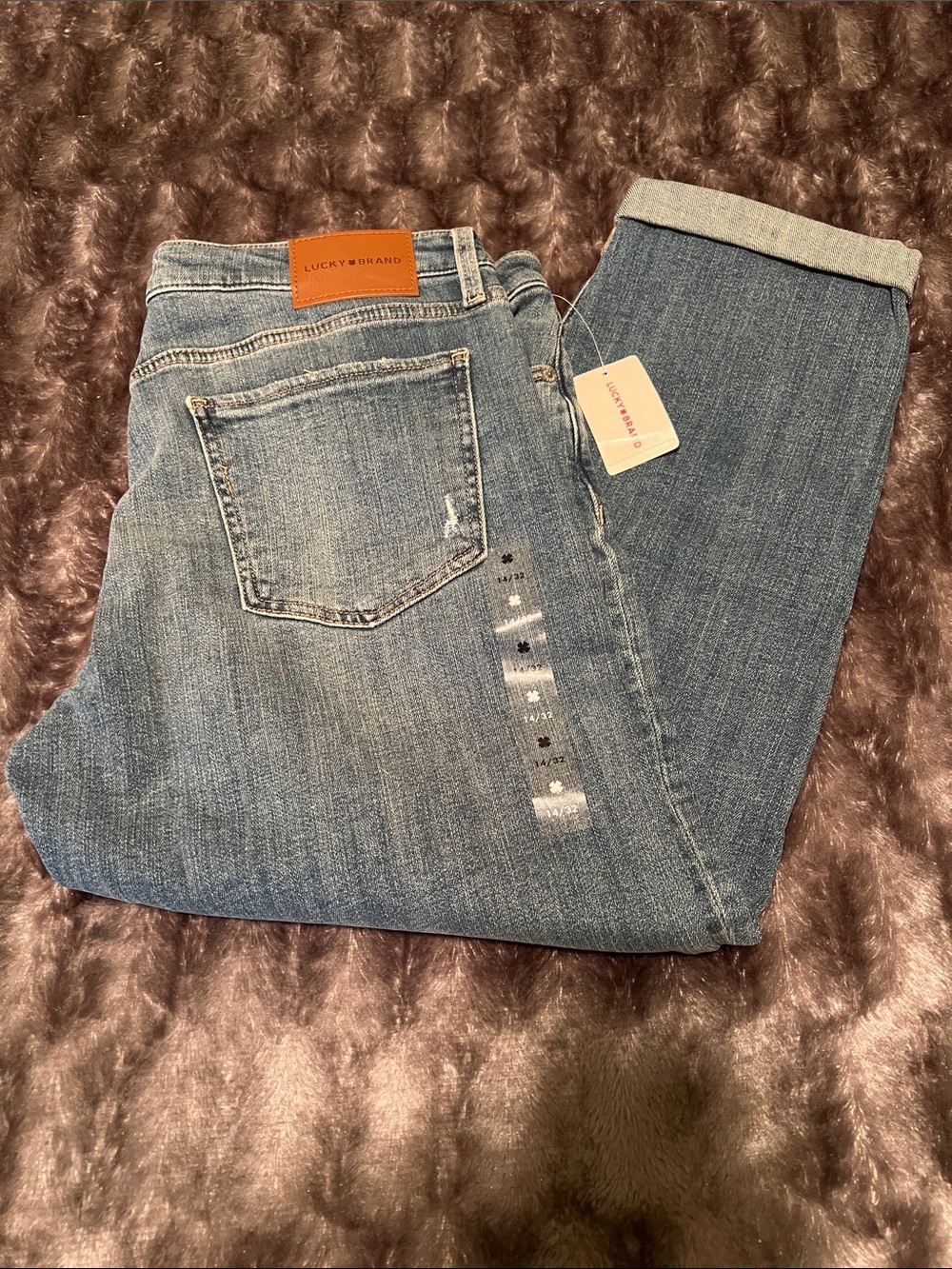 Women’s Lucky Brand Sienna Slim Boyfriend with Cuffed Hem, size 14/32
